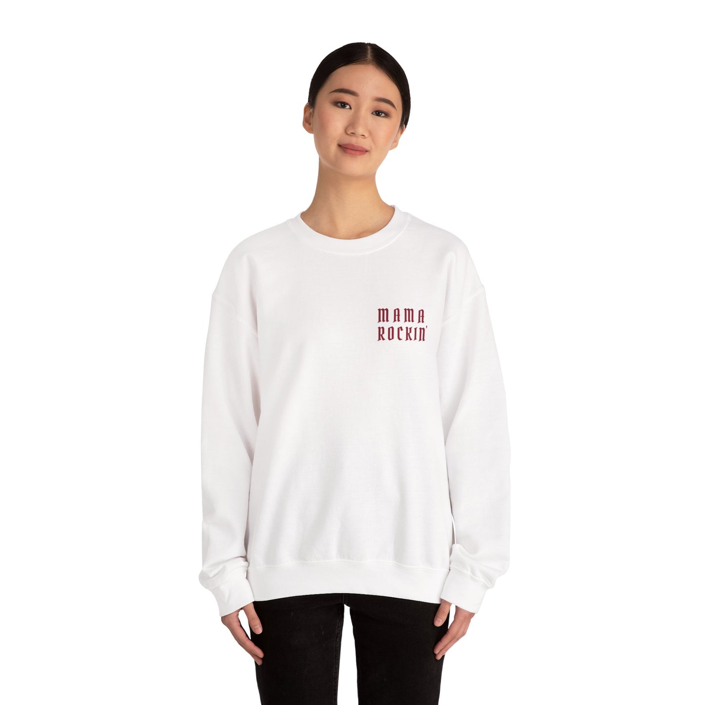 shopelevatedtoday, shopelevatedtoday.com/, MAMA ROCKIN - Women's Heavy Blend Crewneck Sweatshirt