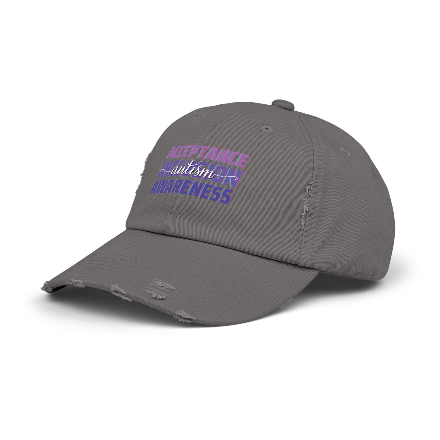 Acceptance Inclusion Awareness, Autism Hat for Everyday Wear, Distressed Cap