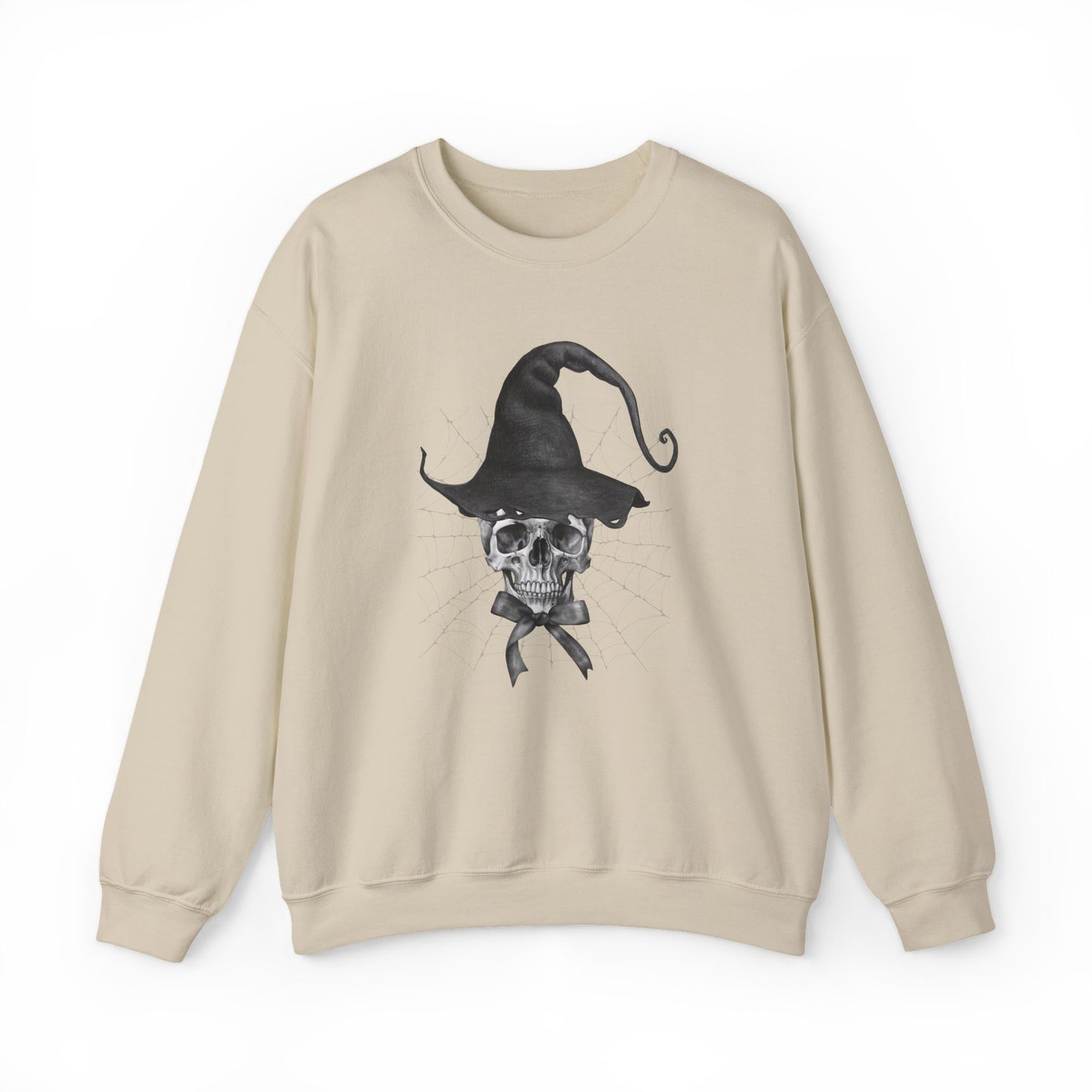 Halloween Witch Skull Crewneck Sweatshirt
