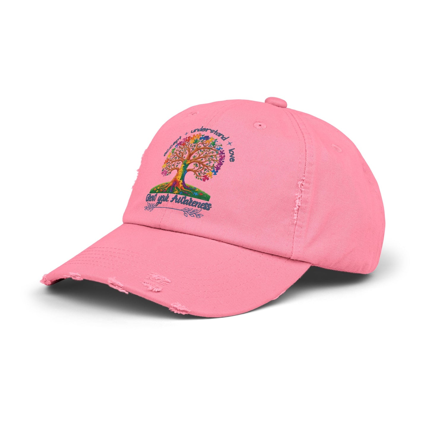 Accept, Understand & Love, Autism Hat for Everyday Wear, Distressed Cap