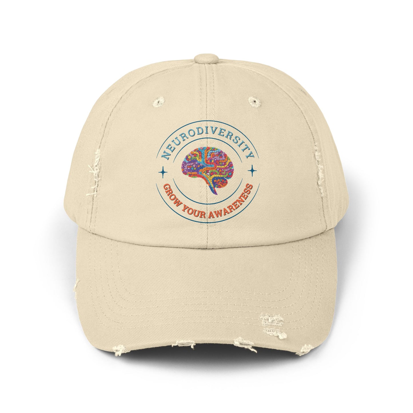 Neurodiversity Awareness Hat for Everyday Wear, Distressed Cap