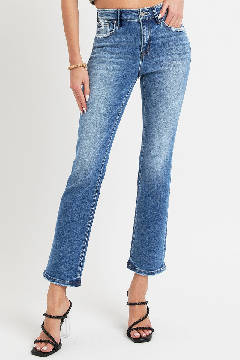 shopelevatedtoday, shopelevatedtoday.com/, RISEN Full Size Mid Rise Ankle Straight Jeans with Pockets