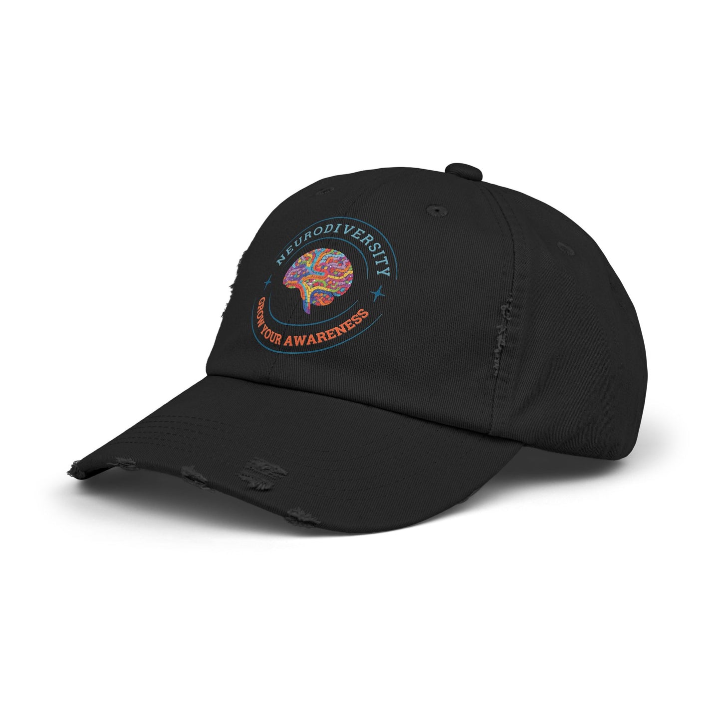 Neurodiversity Awareness Hat for Everyday Wear, Distressed Cap