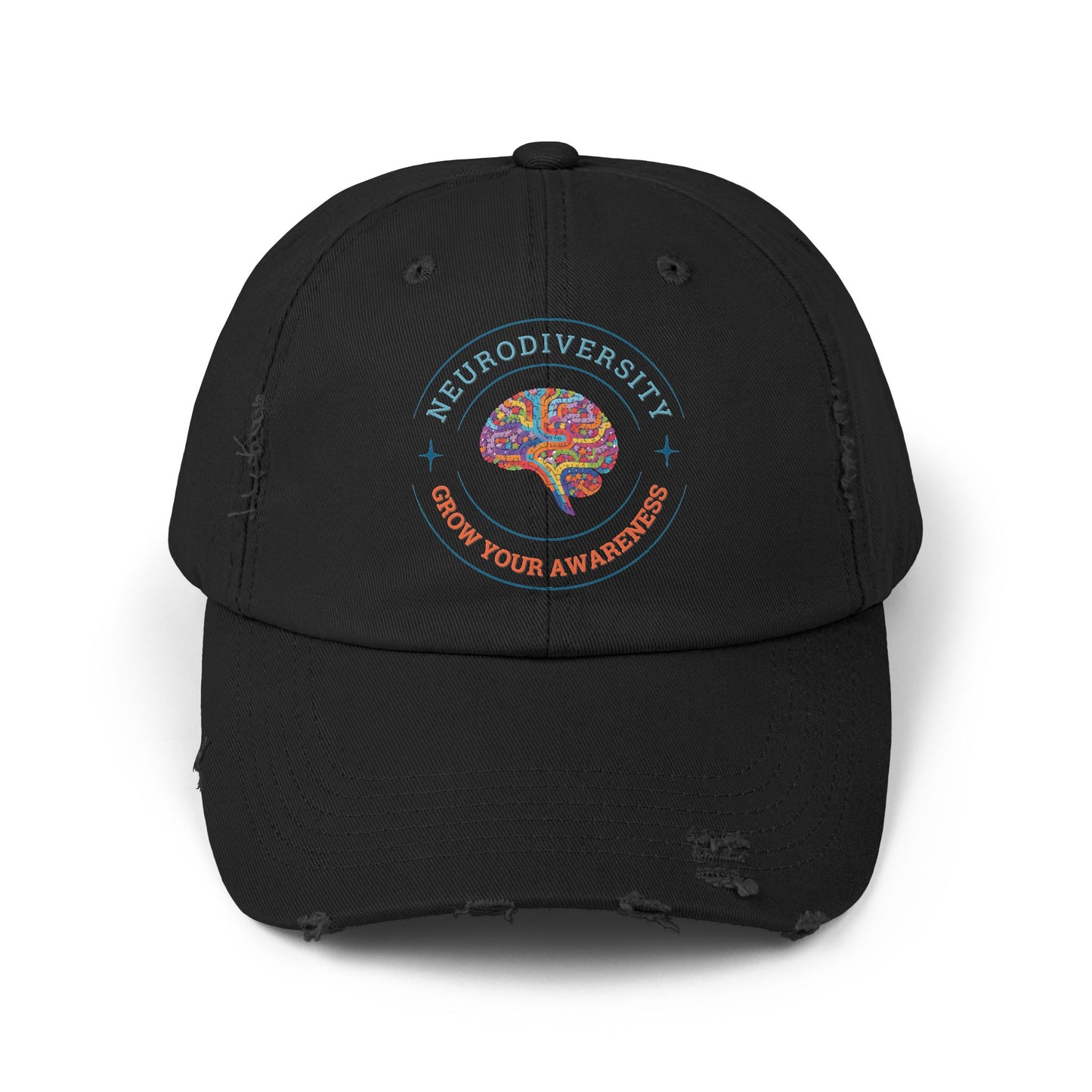 Neurodiversity Awareness Hat for Everyday Wear, Distressed Cap