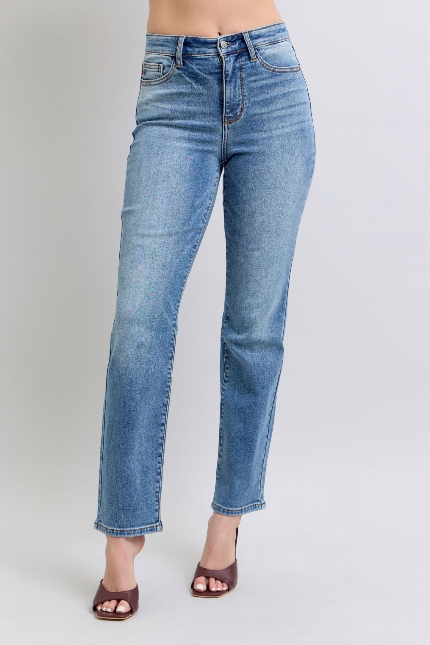 shopelevatedtoday, shopelevatedtoday.com, Judy Blue Full Size Run Vintage Wash Thermal Straight Jeans