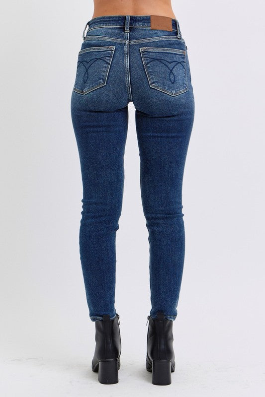 shopelevatedtoday, shopelevatedtoday.com/, Judy Blue Full Size Run Mid-Rise Waist Skinny Jeans with Thermal Lining