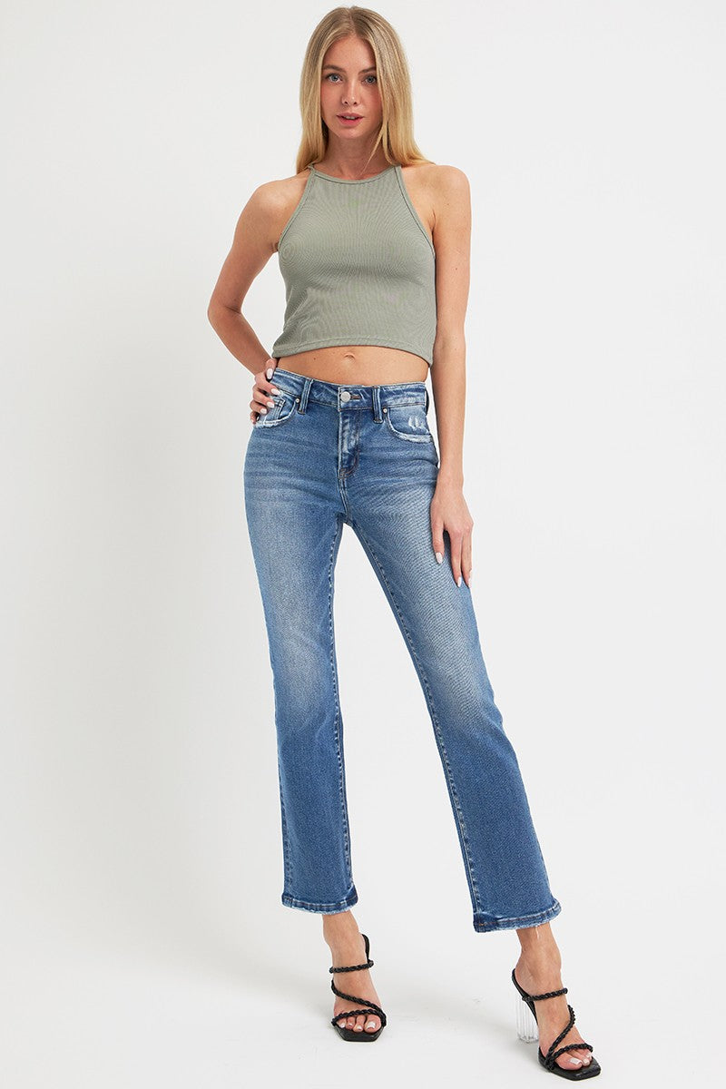 shopelevatedtoday, shopelevatedtoday.com/, RISEN Full Size Mid Rise Ankle Straight Jeans with Pockets