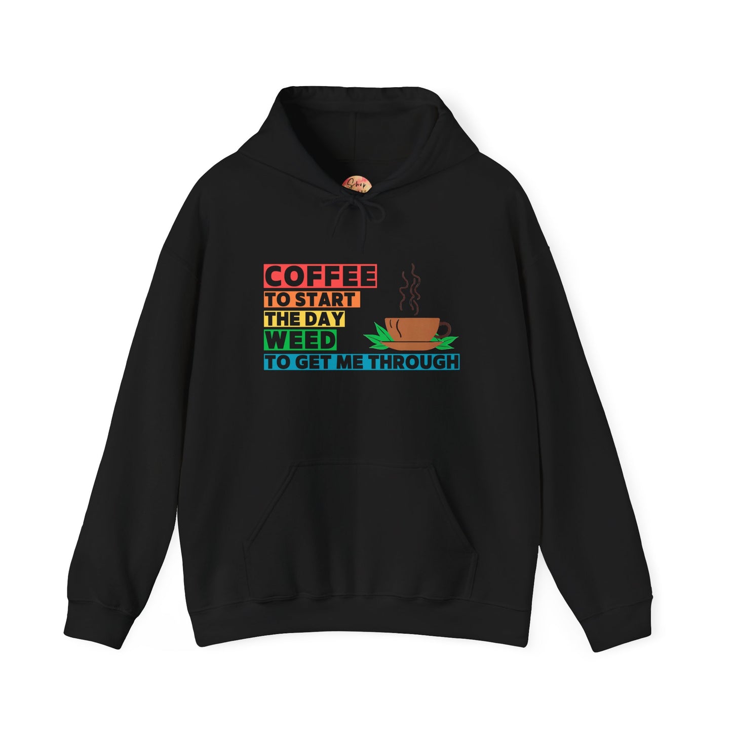 shopelevatedtoday, shopelevatedtoday.com/,  Coffee to Start the Day Hoodie Sweatshirt, Casual Everyday Wear, Unique