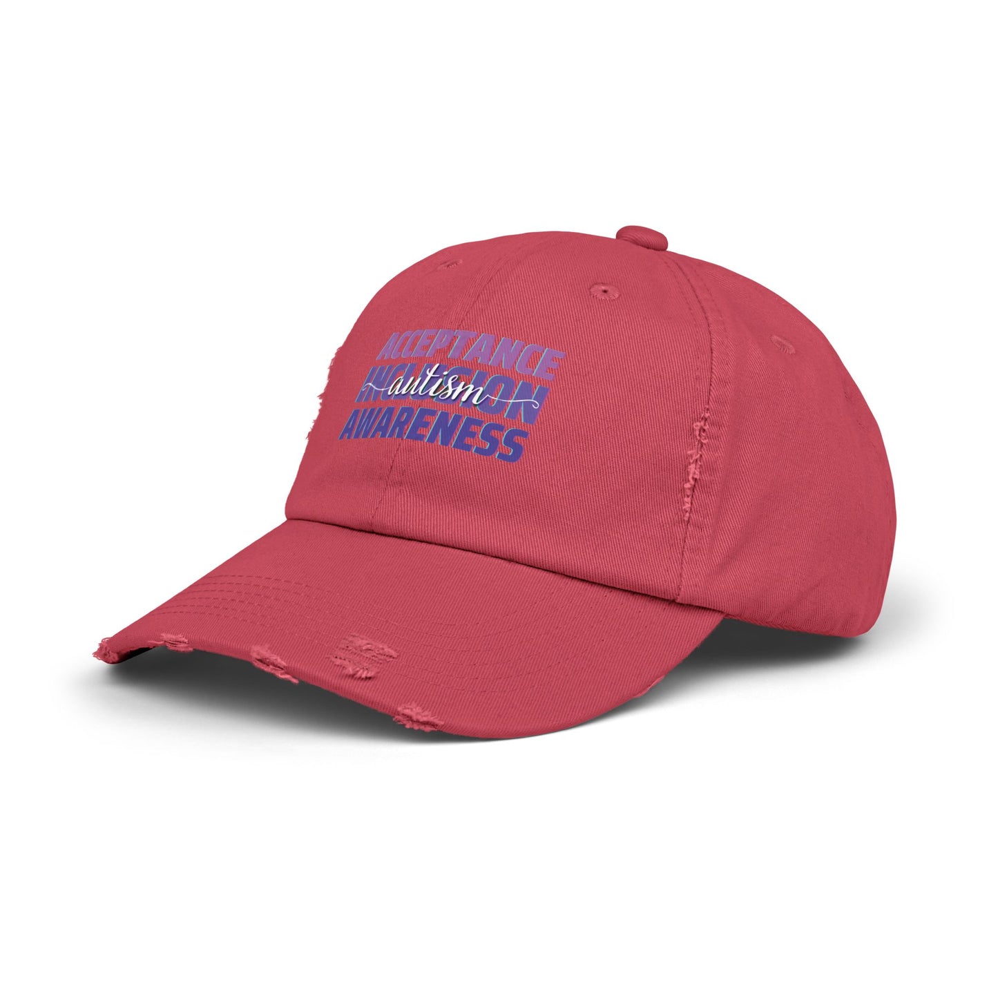 Acceptance Inclusion Awareness, Autism Hat for Everyday Wear, Distressed Cap