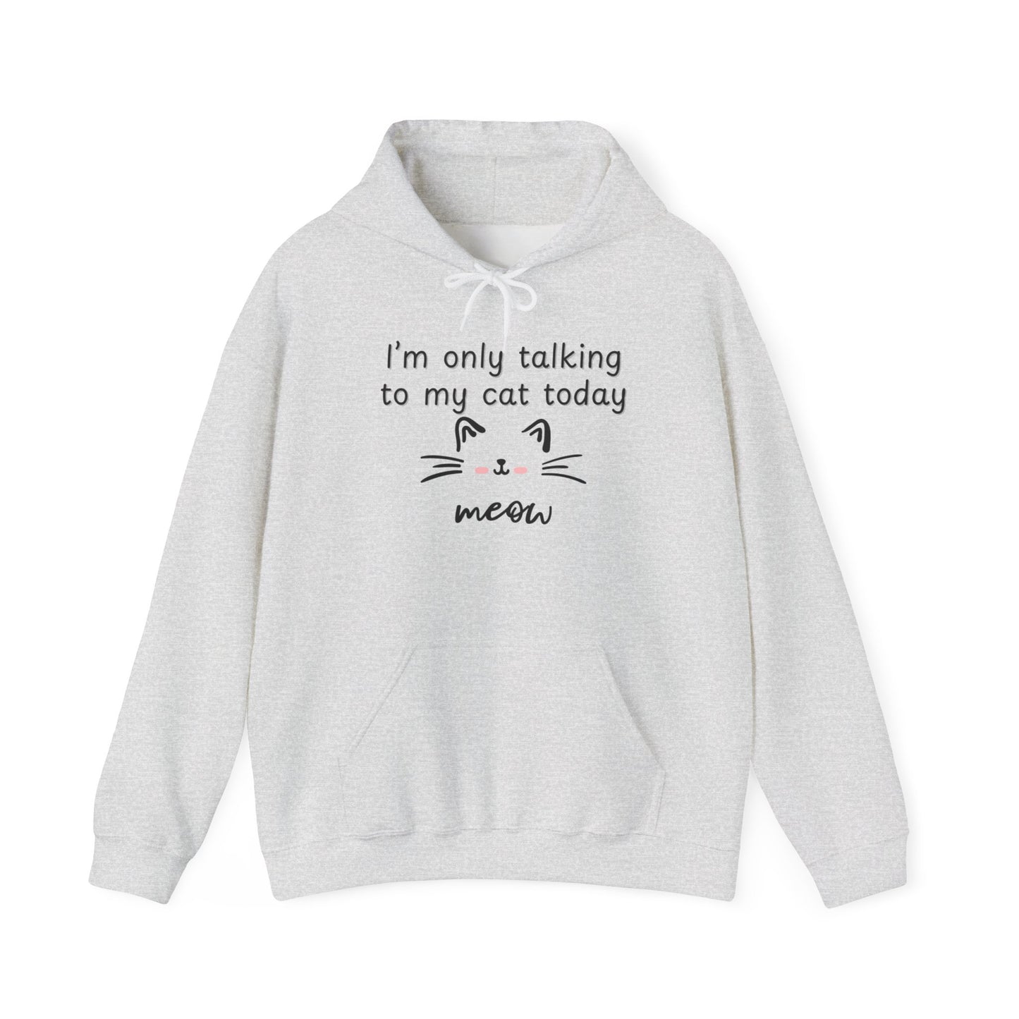 Talking to My Cat, Heavy Blend Hooded Sweatshirt with Drawstring