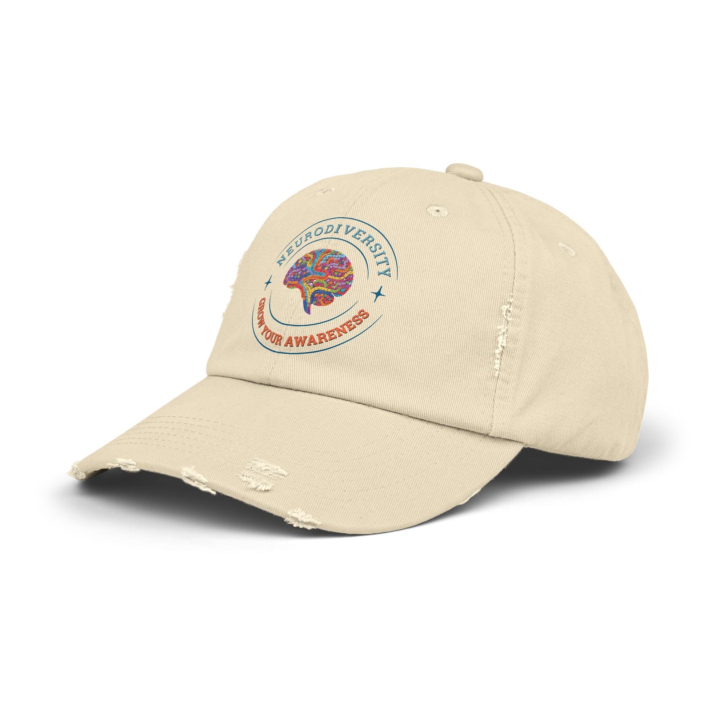 Neurodiversity Awareness Hat for Everyday Wear, Distressed Cap