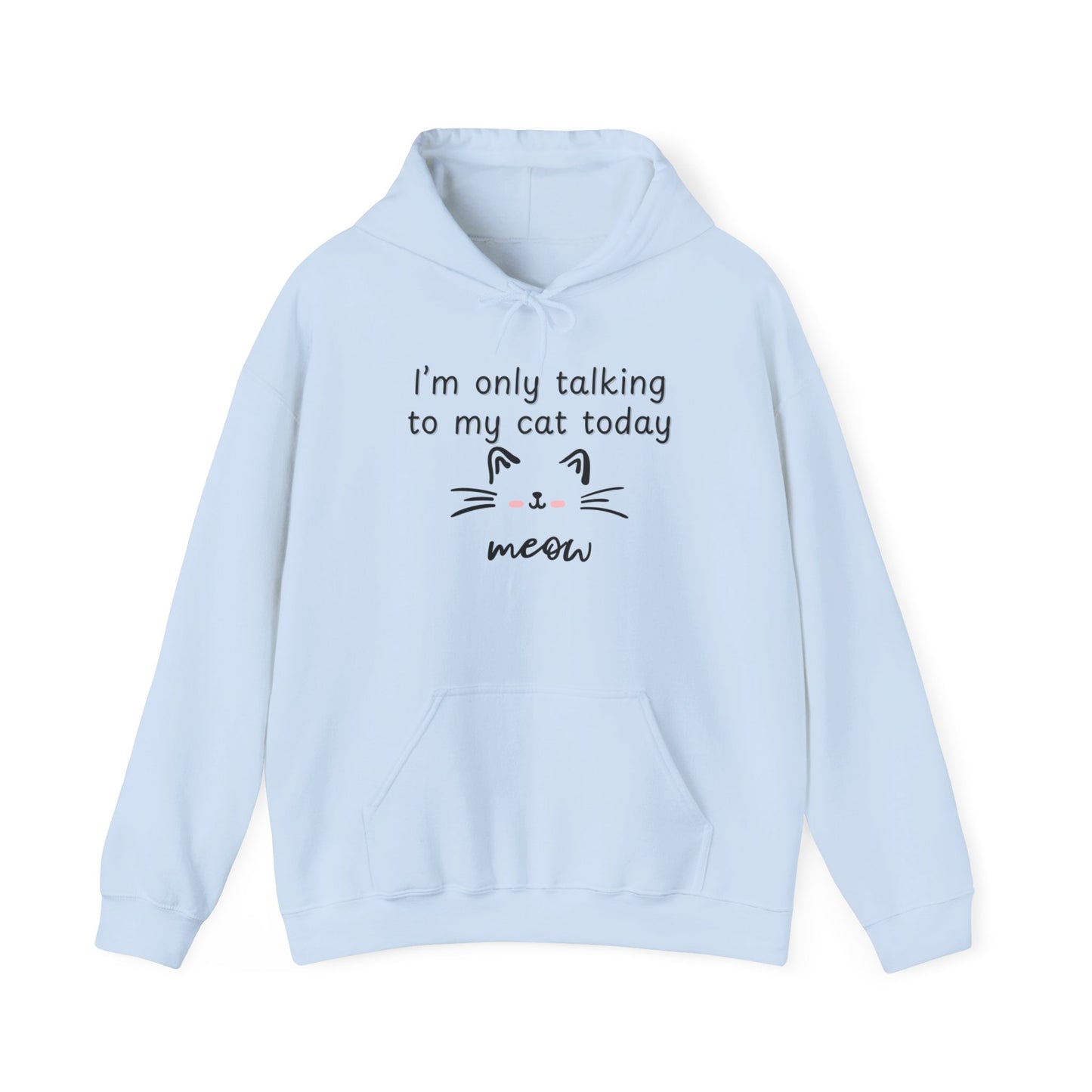 Talking to My Cat, Heavy Blend Hooded Sweatshirt with Drawstring