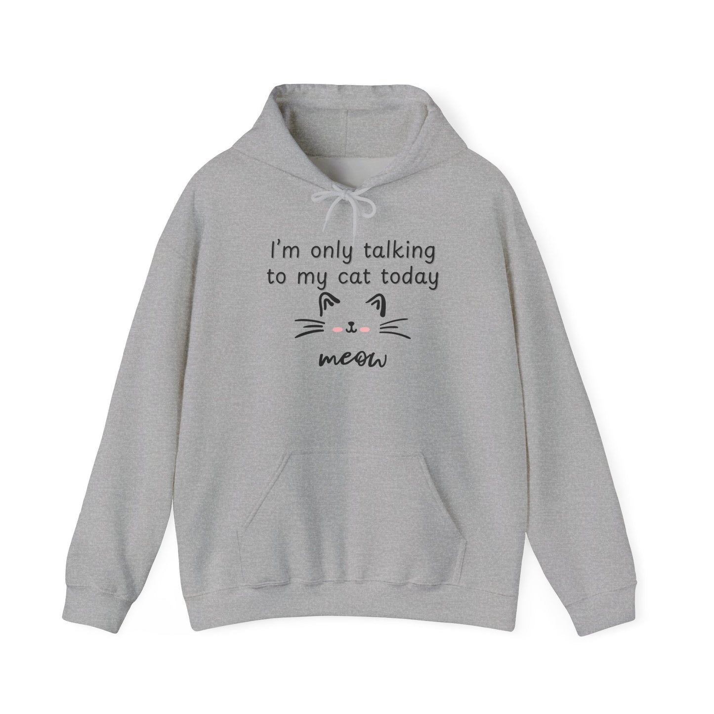 Talking to My Cat, Heavy Blend Hooded Sweatshirt with Drawstring