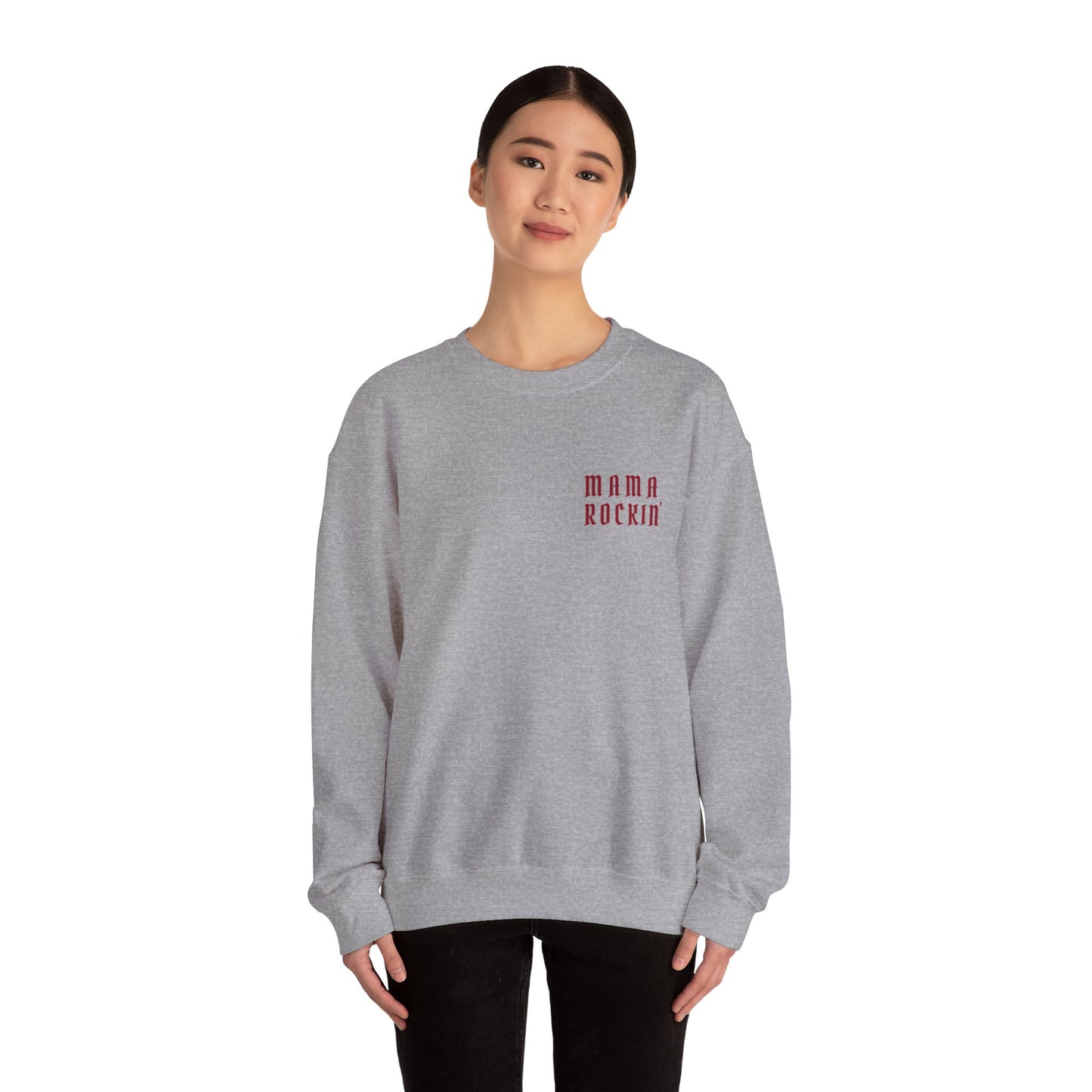 shopelevatedtoday, shopelevatedtoday.com/,  MAMA ROCKIN - Women's Heavy Blend Crewneck Sweatshirt
