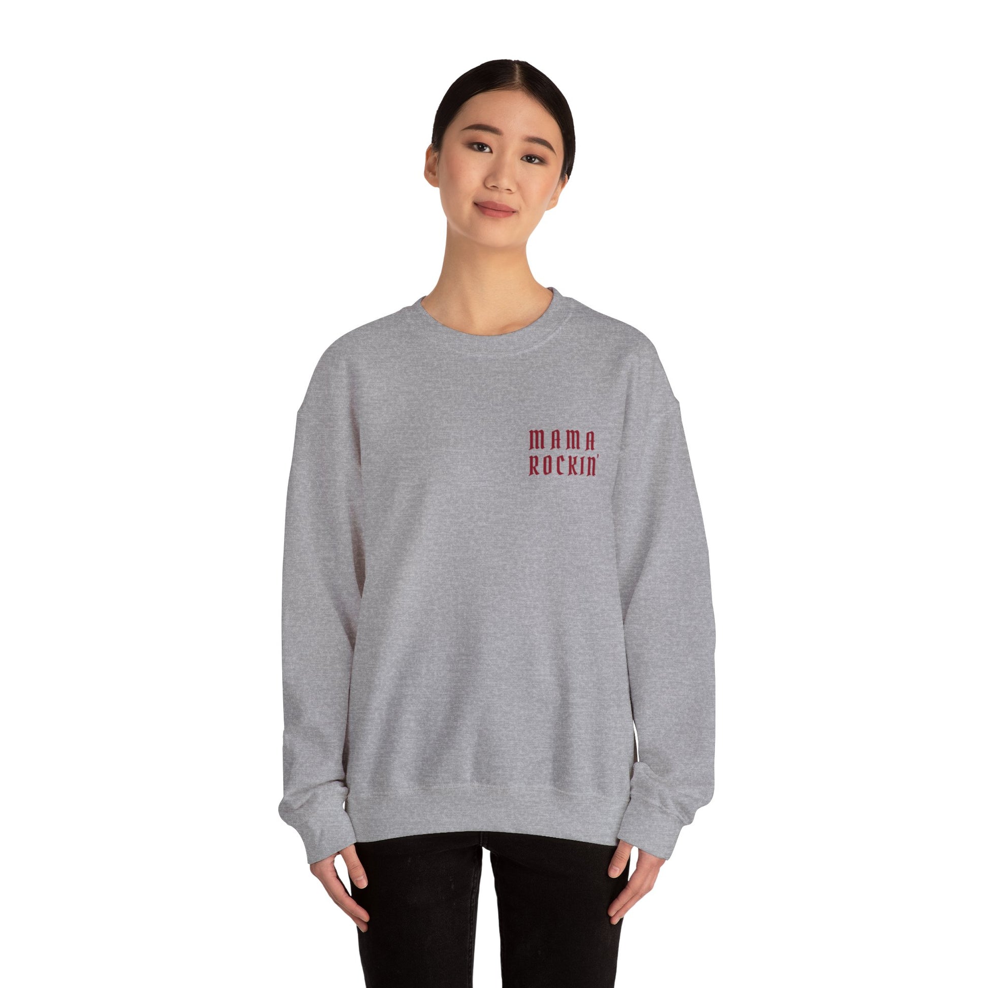 shopelevatedtoday, shopelevatedtoday.com/,  MAMA ROCKIN - Women's Heavy Blend Crewneck Sweatshirt