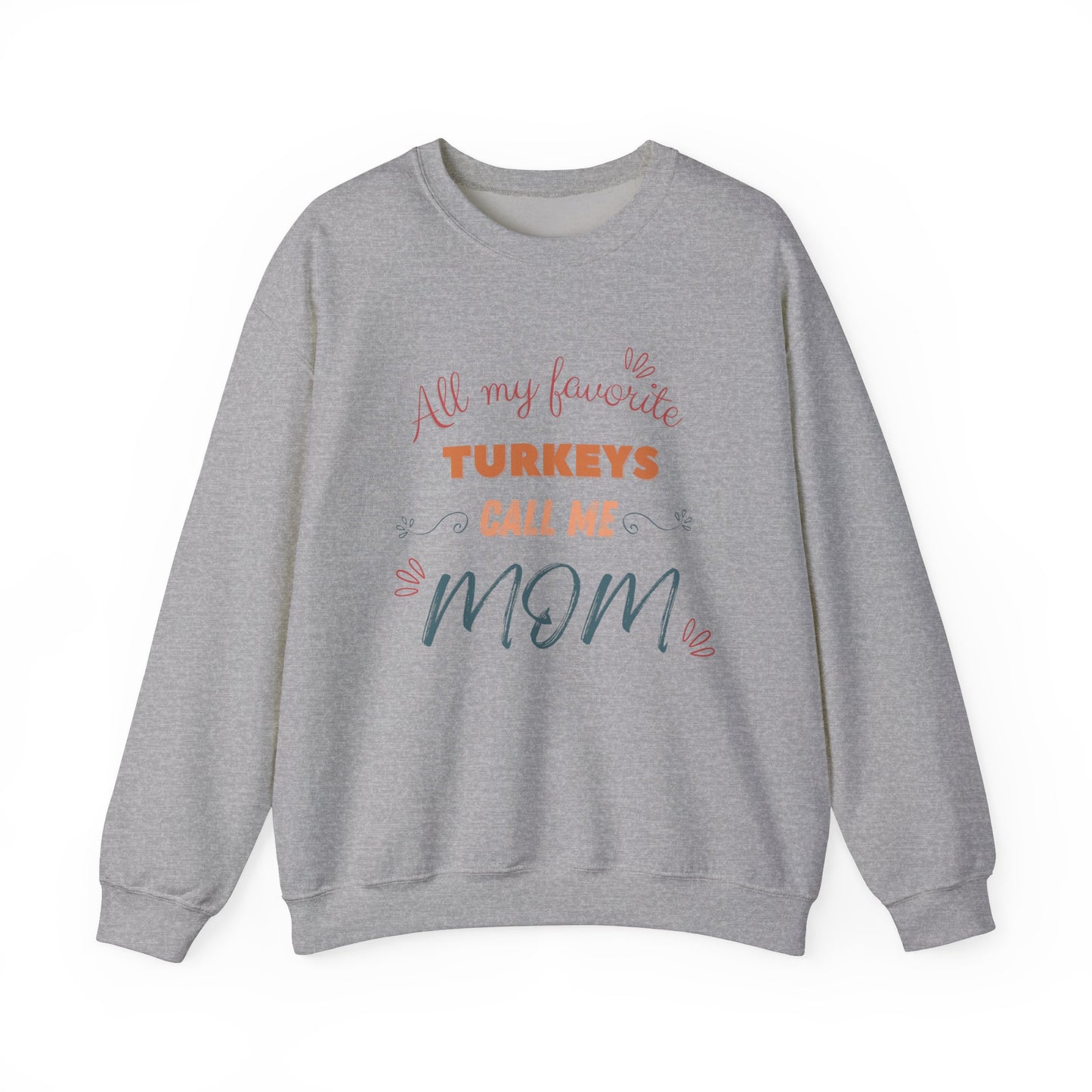 Mom's Turkeys, Women's Heavy Blend Crewneck Cotton Sweatshirt