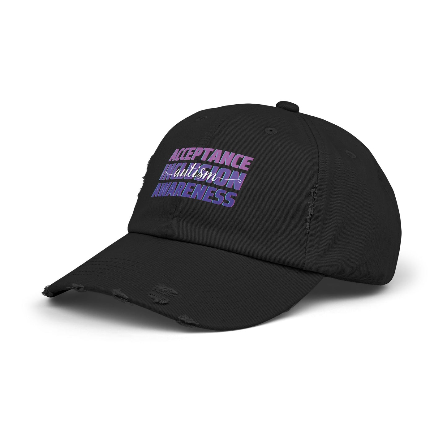 Acceptance Inclusion Awareness, Autism Hat for Everyday Wear, Distressed Cap