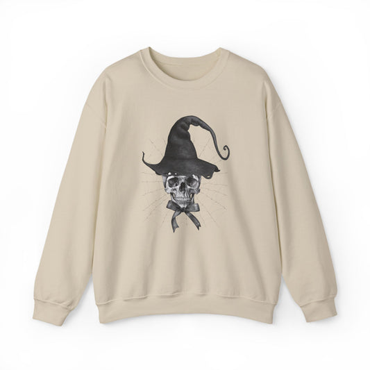 Halloween Witch Skull Crewneck Sweatshirt