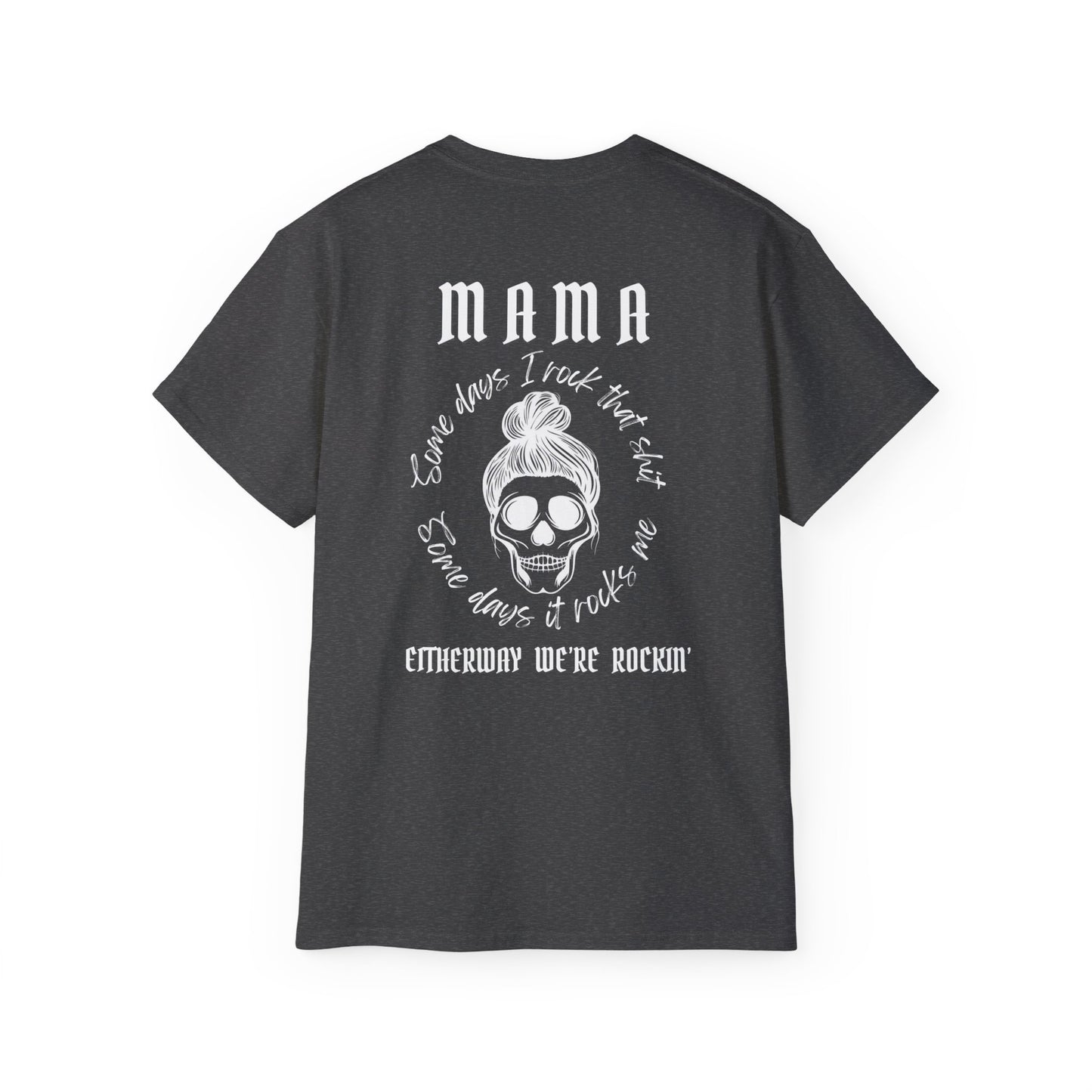 Mamma Rockin, White Print, Unisex Ultra Cotton Tee - WHITE Mamma Rockin