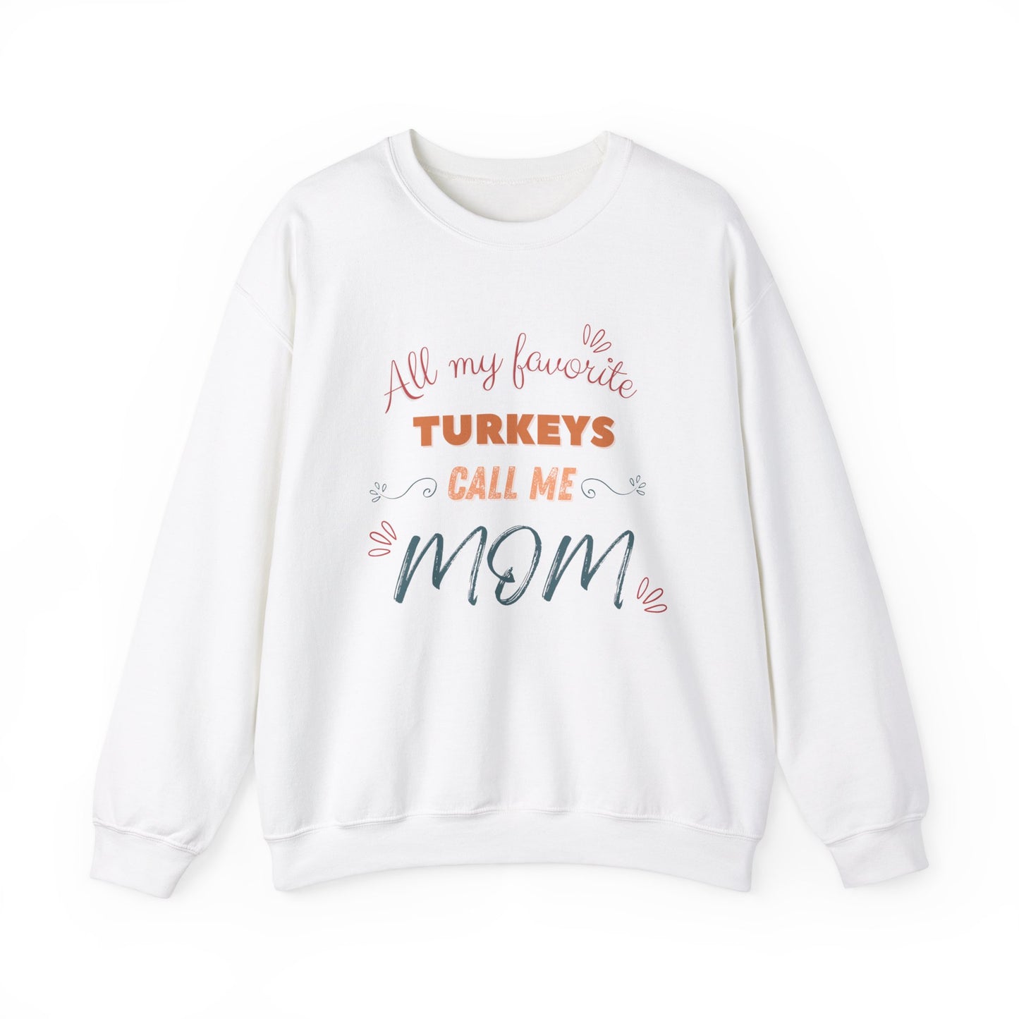 Mom's Turkeys, Women's Heavy Blend Crewneck Cotton Sweatshirt