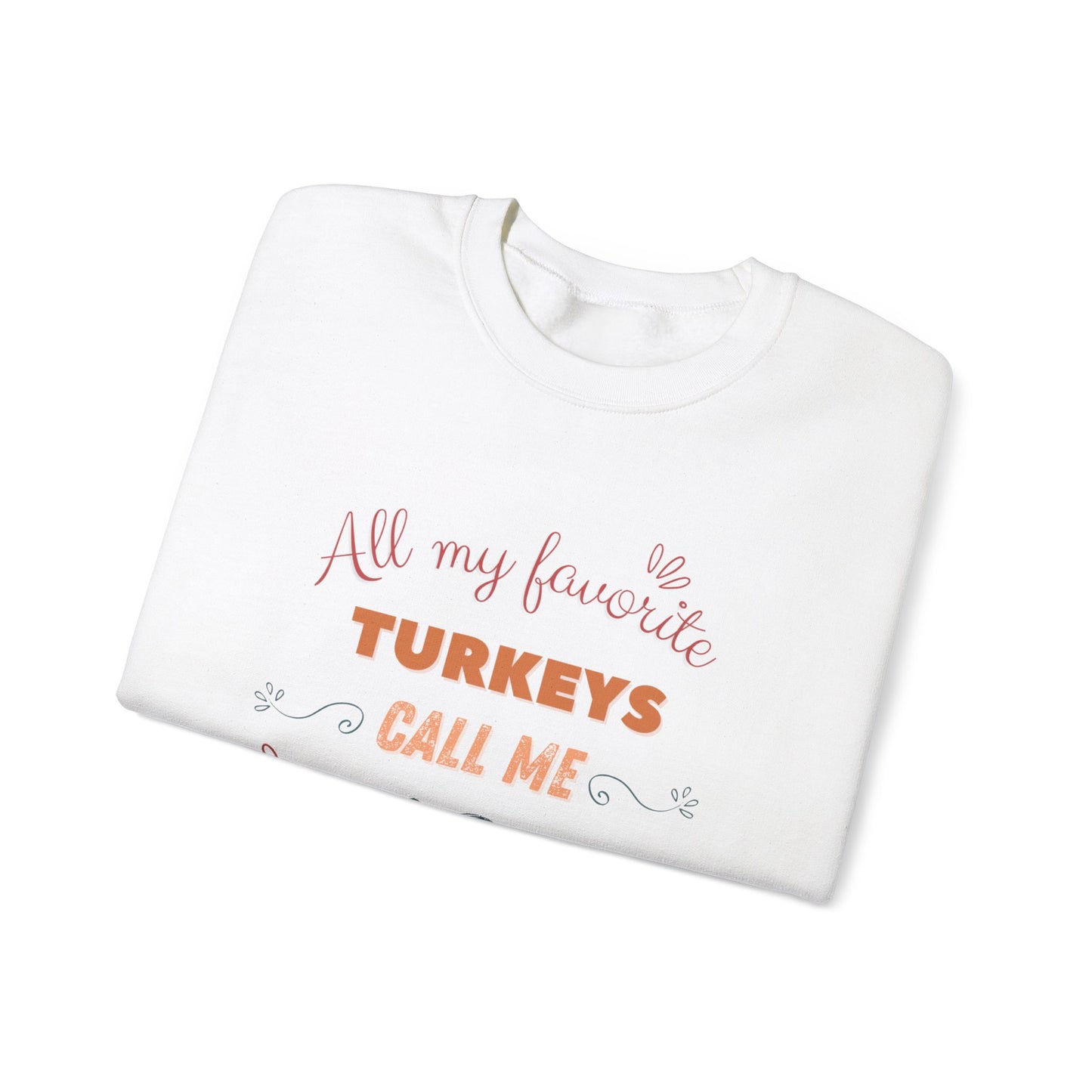 Mom's Turkeys, Women's Heavy Blend Crewneck Cotton Sweatshirt