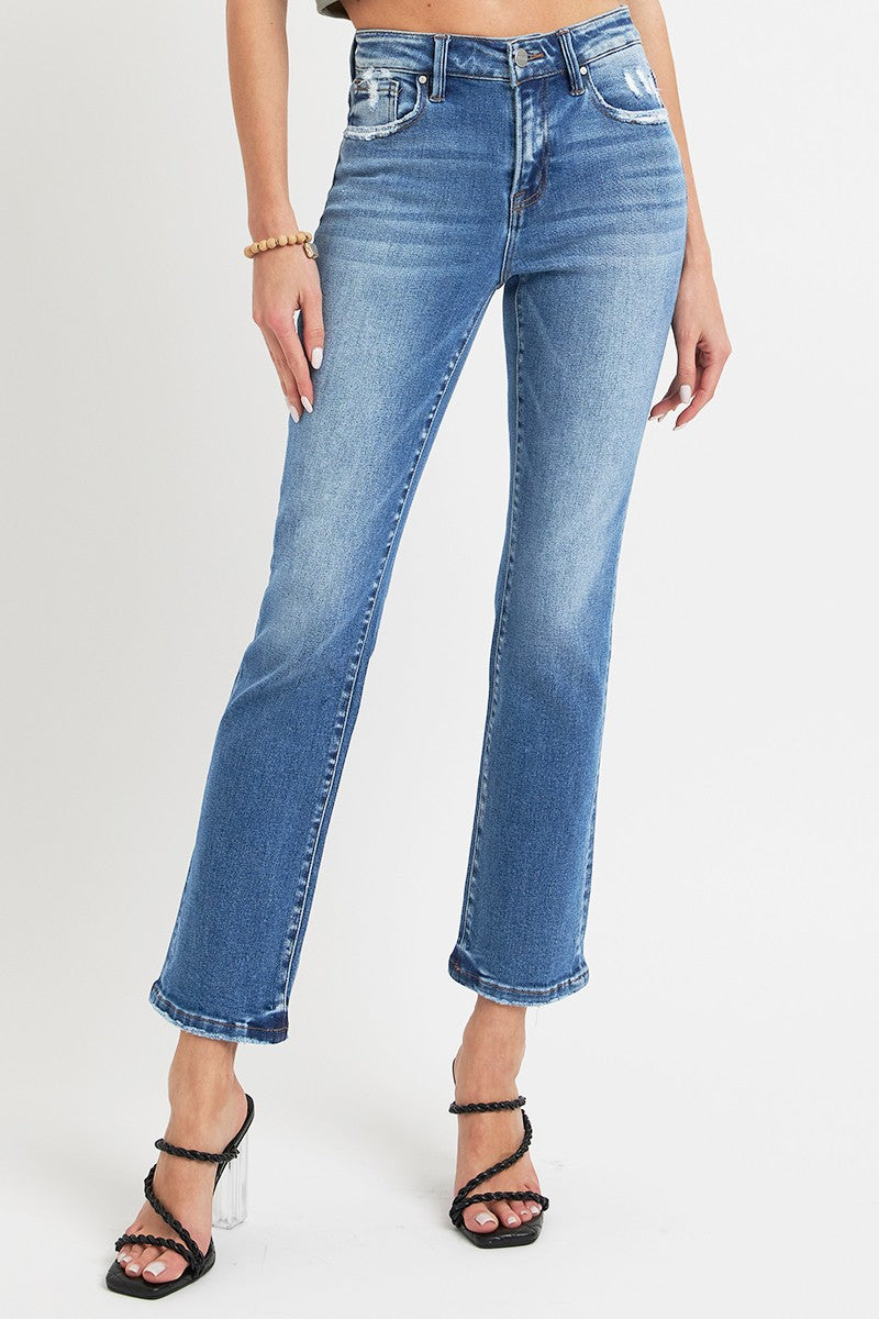 shopelevatedtoday, shopelevatedtoday.com/, RISEN Full Size Mid Rise Ankle Straight Jeans with Pockets