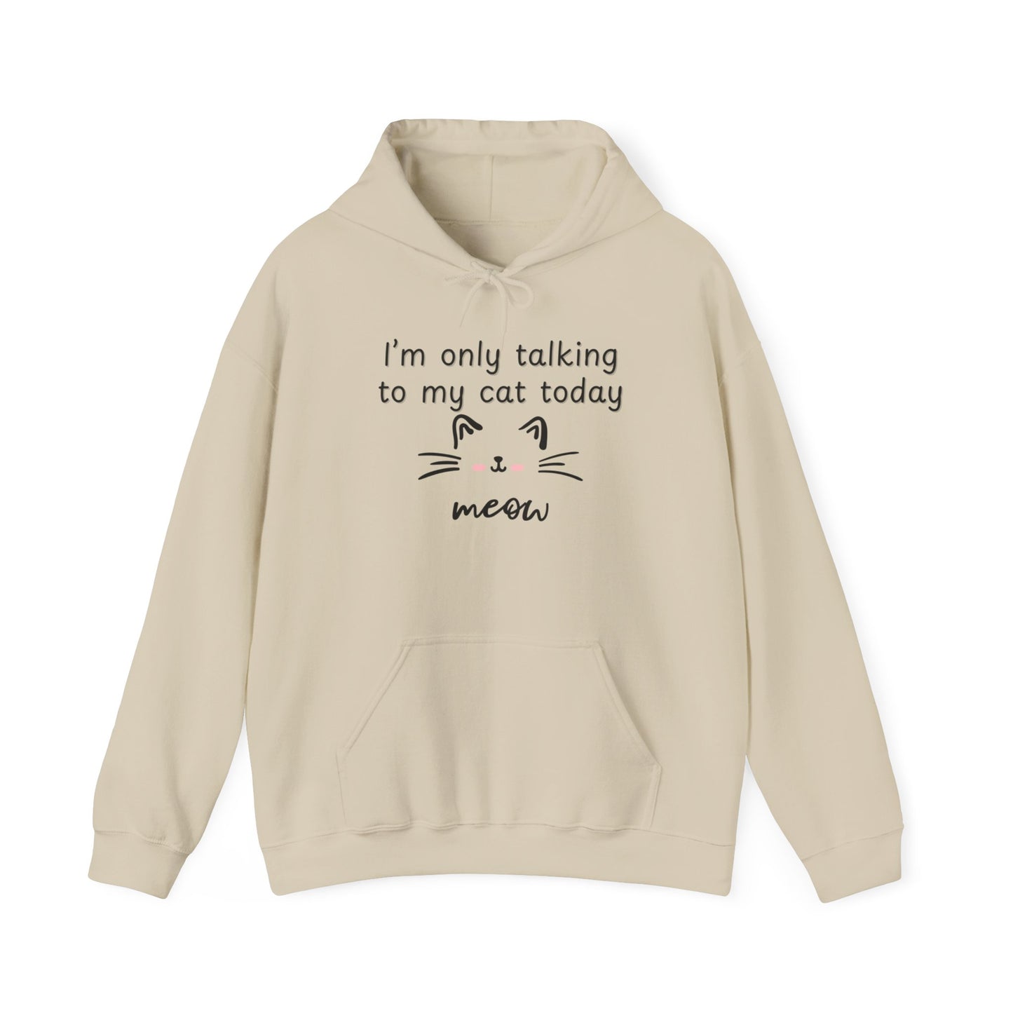 Talking to My Cat, Heavy Blend Hooded Sweatshirt with Drawstring