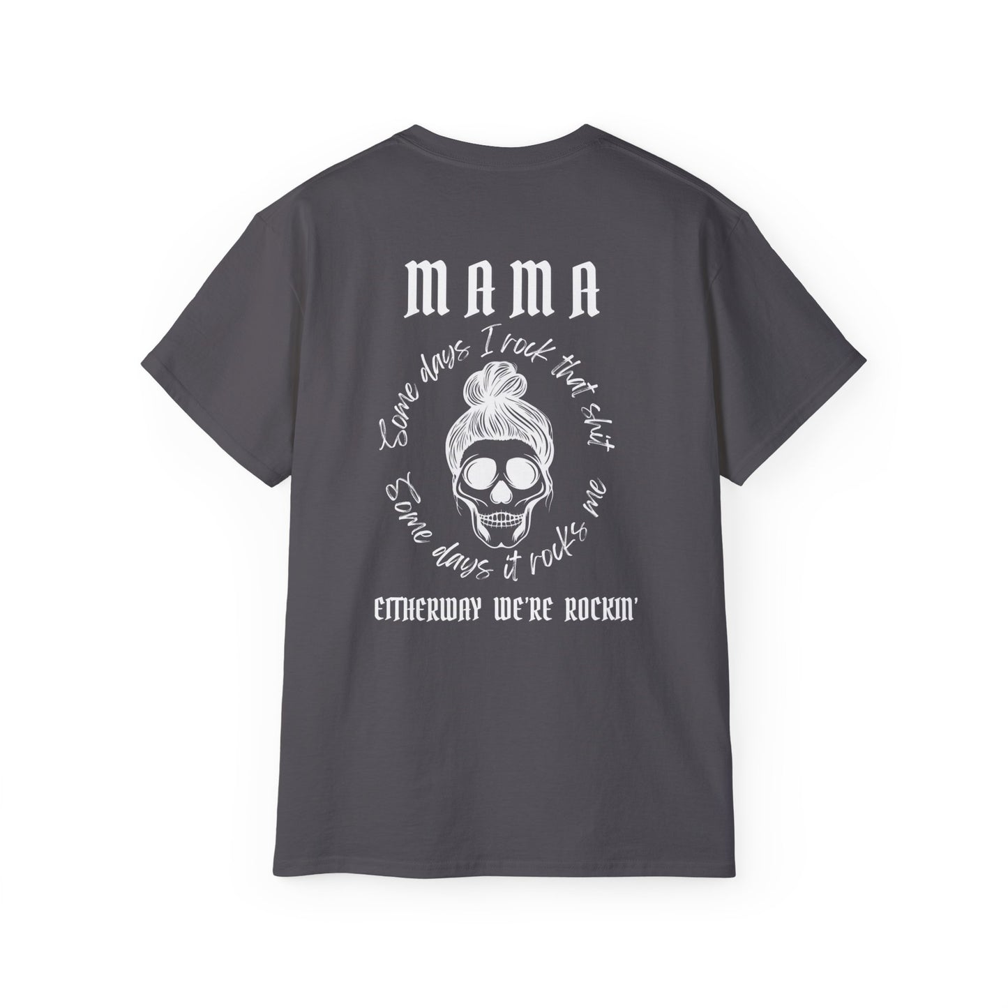 Mamma Rockin, White Print, Unisex Ultra Cotton Tee - WHITE Mamma Rockin