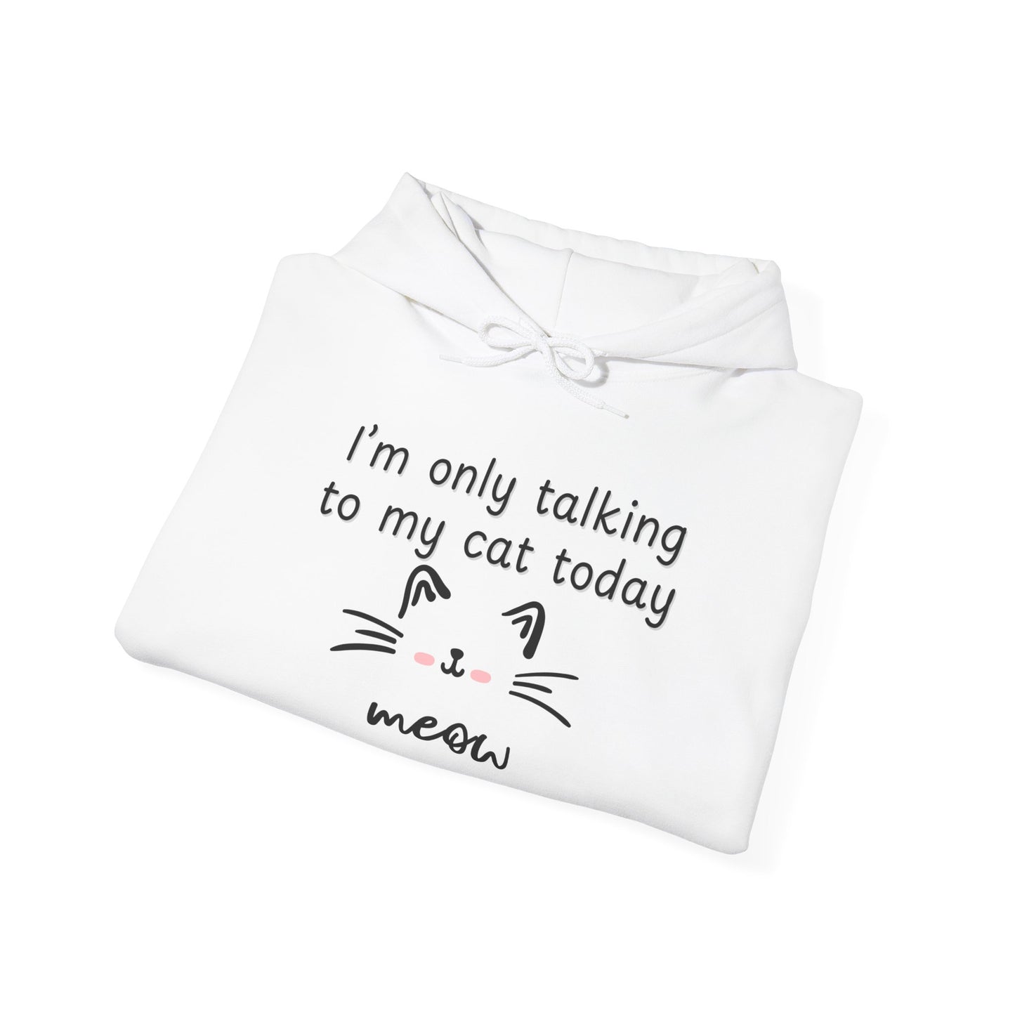 Talking to My Cat, Heavy Blend Hooded Sweatshirt with Drawstring