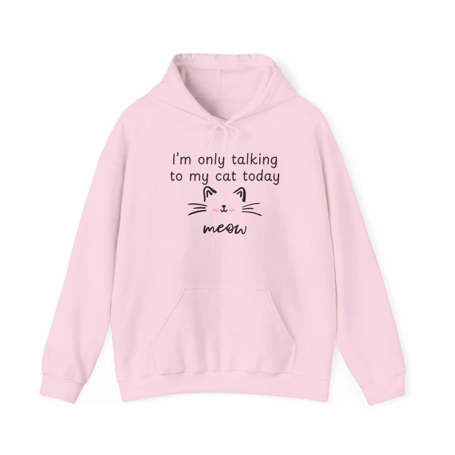 Talking to My Cat, Heavy Blend Hooded Sweatshirt with Drawstring