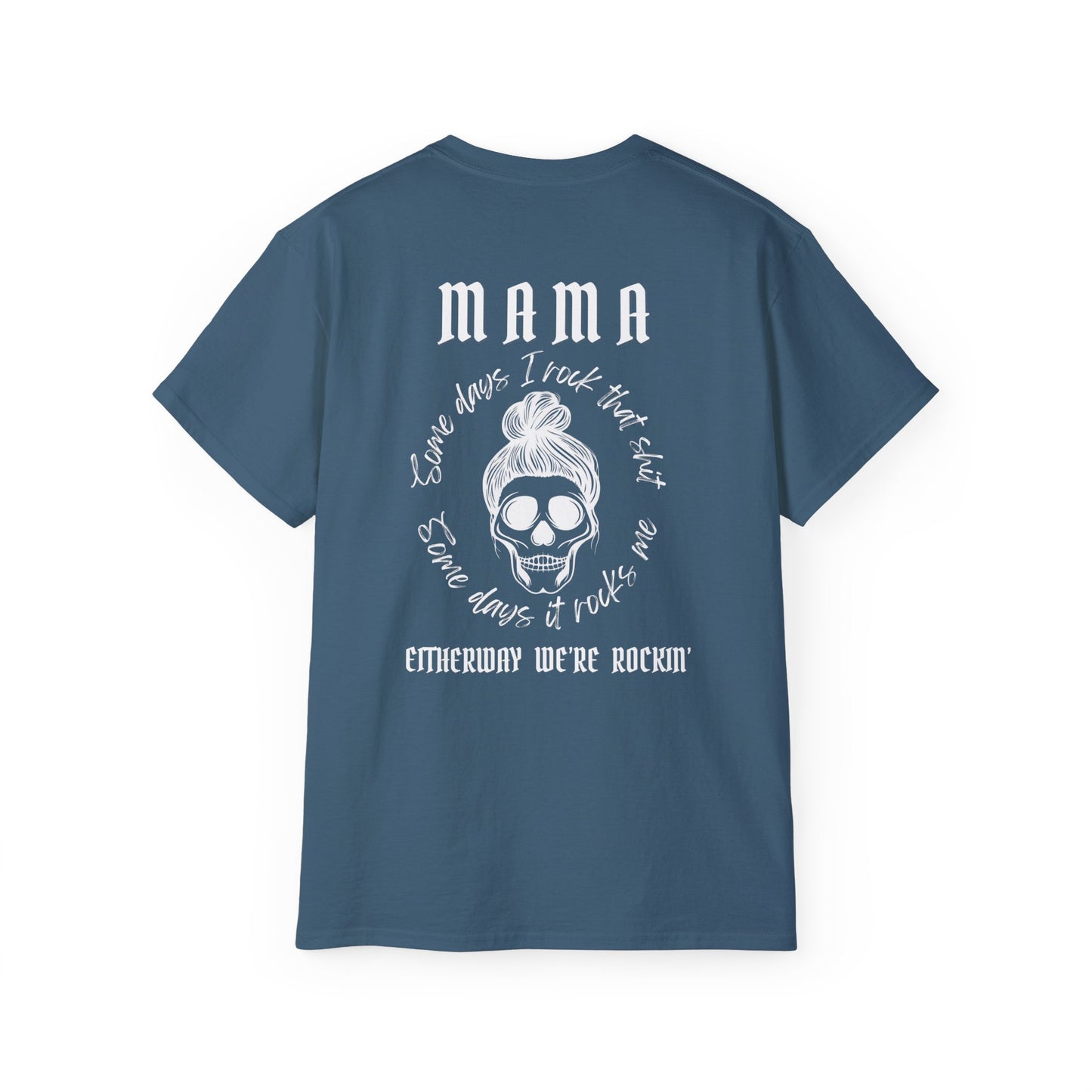 Mamma Rockin, White Print, Unisex Ultra Cotton Tee - WHITE Mamma Rockin