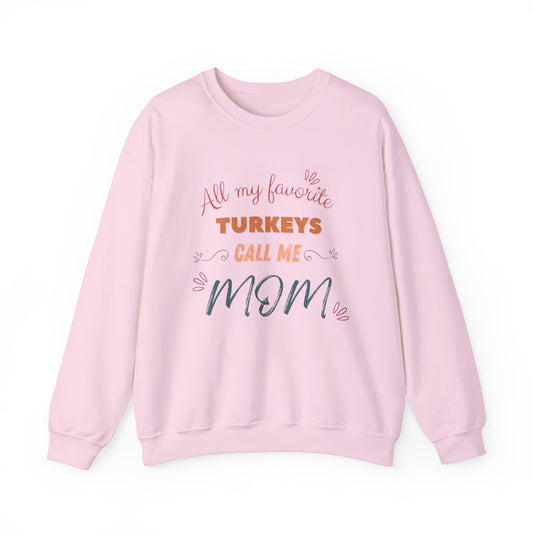 Mom's Turkeys, Women's Heavy Blend Crewneck Cotton Sweatshirt