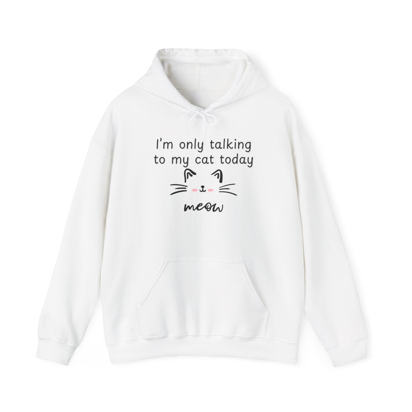 Talking to My Cat, Heavy Blend Hooded Sweatshirt with Drawstring