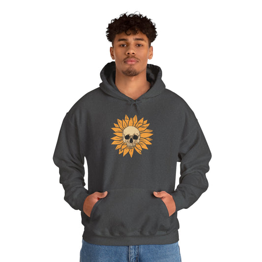 Sunflower Skull - Hoodie Sweatshirt, Casual Everyday Wear, Unique