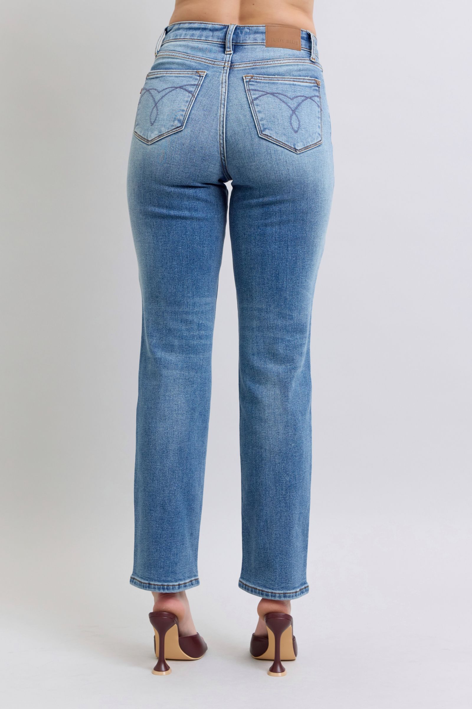shopelevatedtoday, shopelevatedtoday.com, Judy Blue Full Size Run Vintage Wash Thermal Straight Jeans
