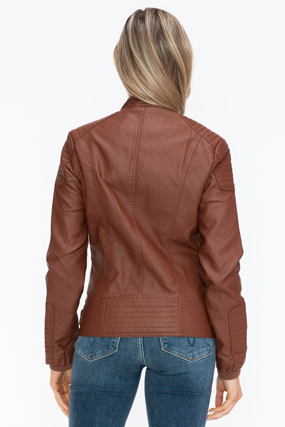 shopelevatedtoday, shopelevatedtoday.com/, Snobbish Faux Leather Biker Jacket with Side Zip Pockets